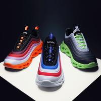 Vente en gros usine Baskets de running décontractées pour hommes, style streetwear, élégantes, de luxe, respirantes, avec semelle extérieure arc-en-ciel ultra-douce, grandes tailles