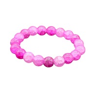 Bracelet en cristal de perles magnétiques fissurées de glace Feng Shui naturel pur