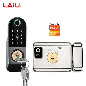 LAIU-cerradura de puerta inteligente, dispositivo de cierre biométrico con Control remoto sin llave, huella dactilar, para teléfono
