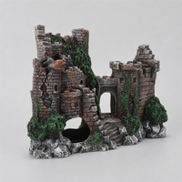 Décoration d'aquarium, aménagement paysager pour aquarium, ornements cachettes pour poissons, artisanat en résine, style rocaille, bâtiment autoportant, château miniature