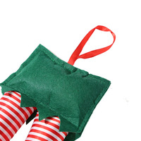 Pendentifs de Noël pour voiture en forme de jambes d'elfe du Père Noël, en tissu OLIVER, vente en gros, fournitures de fêtes