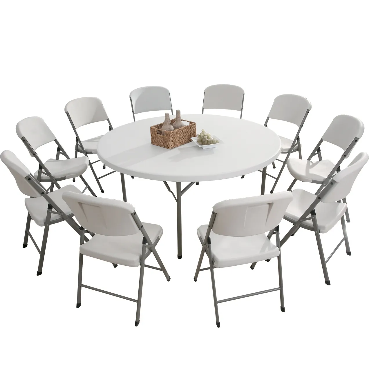 Outdoor Garden Housed Folding Portable Lightweight Plastic 8 Feet Banquet Party Tables And Chairs