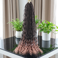 KEMY HAIR Tresses Synthétiques River Locs Couleurs Personnalisables pour Extensions de Cheveux au Crochet Marron Tissage Bouclé pour Femmes