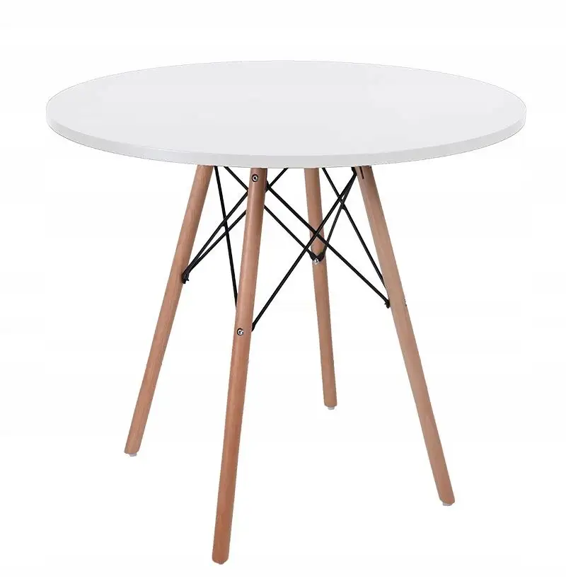 Classic Simple Design Cafe Restaurant Tables White High Gloss MDF Wooden Tulip Dining Furniture Tables