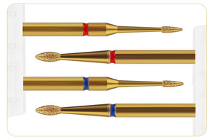 Fraise à ongles professionnelle en diamant doré 3/32 pouces, outil d'élimination des peaux mortes, tête de meulage, fraises à ongles - Product Image 5