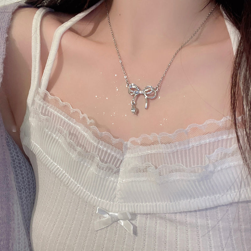 Collana Lunga Donna Con Ciondolo Gufo In Oro Rosa E Argento, Cristallo Zirconio, Lunghezza Catena 43,5 Cm