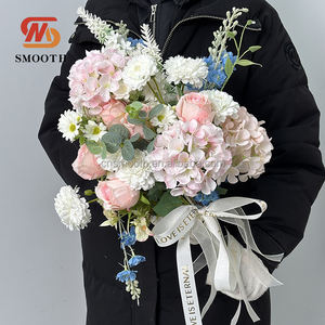 SMOOTH Vente en gros <span class=keywords><strong>de</strong></span> bouquets <span class=keywords><strong>de</strong></span> <span class=keywords><strong>mariée</strong></span> artificiels faits à la main, personnalisés, <span class=keywords><strong>de</strong></span> haute qualité, naturels, roses, blancs, bleus, pour la <span class=keywords><strong>mariée</strong></span> - Product Image 1