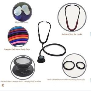 Estetoscopio Profesional (<span class=keywords><strong>Fonendoscopio</strong></span>) para Uso Médico, de Acero Inoxidable, Doble Cabeza, con Certificación MDR CE para Cardiólogos - Product Image 6