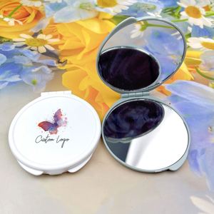 Cosmetic Mirror Mini Pocket Hand Mirror Round Double Sided Fold Portable Mini Pocket <b>Vanity</b> Mirror - Product Image 1