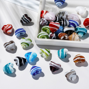 Heart Shaped Glass <b>Beads</b> Crystal Lampwork For Jewelry Making DIY Bracelets Necklaces Accessories 8mm AC4894 - Product Image 1