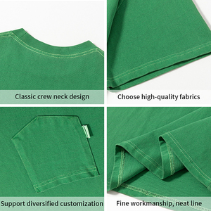 T-shirt surdimensionné à manches courtes double couche délavé à l'acide, coupe ample, personnalisé, avec logo brodé et épaules tombantes, en tissu épais, pour OEM - Product Image 3