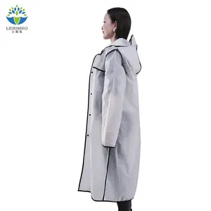 Poncho de lluvia largo de PVC para adultos, poncho impermeable reutilizable de alta calidad