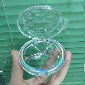 透明5色定制单塑料包装化妆眼影容器空眼影调色板盒带钥匙
