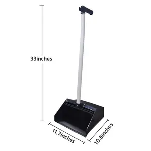 Heavy Duty Plastic Long Handle Broom Upright Dustpan Combo For Outdoor Industrial Commercial Cleaning