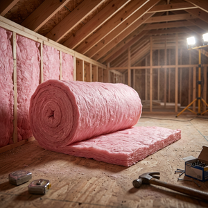 Couverture isolante thermique en laine de verre rose pour isolation de grenier, isolation de plafond et de murs en fibre de verre rose - Product Image 1