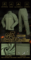 Tenue tactique de camouflage respirante et imperméable personnalisée Fronter : Chemise et pantalon G5 Frog Suit, uniforme de combat