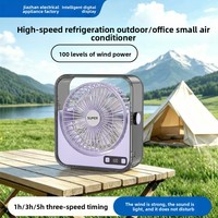 Mini ventilateur de bureau portable avec affichage numérique, turbine haute vitesse, longue autonomie, ventilateur de refroidissement pour bureau et maison, alimentation USB, veilleuse