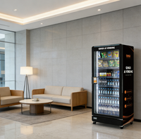 Distributeur automatique grande capacité Qingo pour parcs d'attractions, éclairage LED coloré, paiement par carte bancaire, compatible SDK, basé sur le cloud