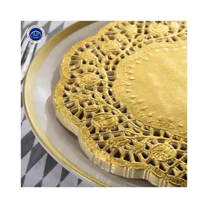 Custom Size Round Lace Paper Doily Placemats Dining Table Tray Doilies Cake Food Wedding Lace Place Mats For Restaurant