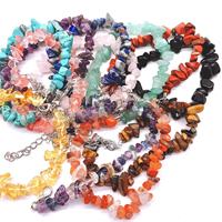 Bracelet en cristal naturel en gros, chaîne en alliage, bracelet en agate et pierres précieuses irrégulières pour bijoux bohèmes, cadeau