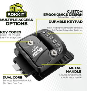 <span class=keywords><strong>Serratura</strong></span> di Ricambio per <span class=keywords><strong>Porta</strong></span> Camper Senza Chiave, 100% Lega di Zinco, con Telecomando e Tastierino, Adatta per Fori da 3,75x2,75 Pollici - Product Image 5