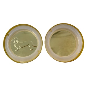 Venta Directa de Fábrica, Garantía de Calidad, Tapa Metálica de 65 mm con Logotipo Personalizado, Chapado en Oro Brillante, Tapa para Frascos de Velas - Product Image 2