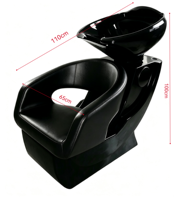 Fauteuil de lavage professionnel personnalisé marron réglable avec pédale et bac blanc pour salon de coiffure, spa et usage professionnel