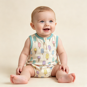 Tutina per Bambini con Stampa Cartoon, Pigiama Senza Maniche per Neonati, Leggero in Cotone, Protezione Pancia Antivento - Product Image 2