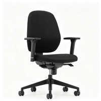 Chaise de bureau ergonomique à dossier moyen avec réglage à 3 leviers pour le lieu de travail général avec support lombaire à coussin d'air