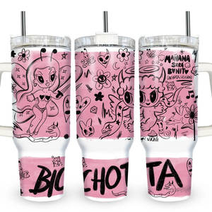 <span class=keywords><strong>Manana</strong></span> Sera Bonito 40 Oz Taza <span class=keywords><strong>de</strong></span> paja portátil Bihota Karol G Pink Hair 40 oz Vaso aislado <span class=keywords><strong>de</strong></span> acero inoxidable con asa - Product Image 4