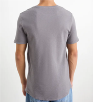 T-shirt avec logo personnalisé de haute qualité à la mode simple texturé gaufré haut ajusté T-shirt pour hommes marques de gros