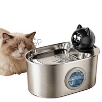 Fontaine à eau sans fil pour animaux de compagnie 2,2 L, batterie 2000 mAh, chargement USB, distribution intelligente par induction, fontaine prismatique pour chat avec filtre