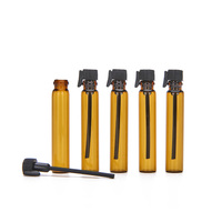 Vente de stock : Flacon compte-gouttes en verre ambré anti-fuite de 1 ml, 2 ml, 3 ml, 10 ml pour échantillons de parfum, avec applicateur en plastique, flacon de voyage rechargeable de poche