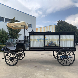 Carroza Fúnebre Europea Antigua con Caballos a la Venta, Carroza Fúnebre Real Negra Europea, Vehículo Funerario - Product Image 2