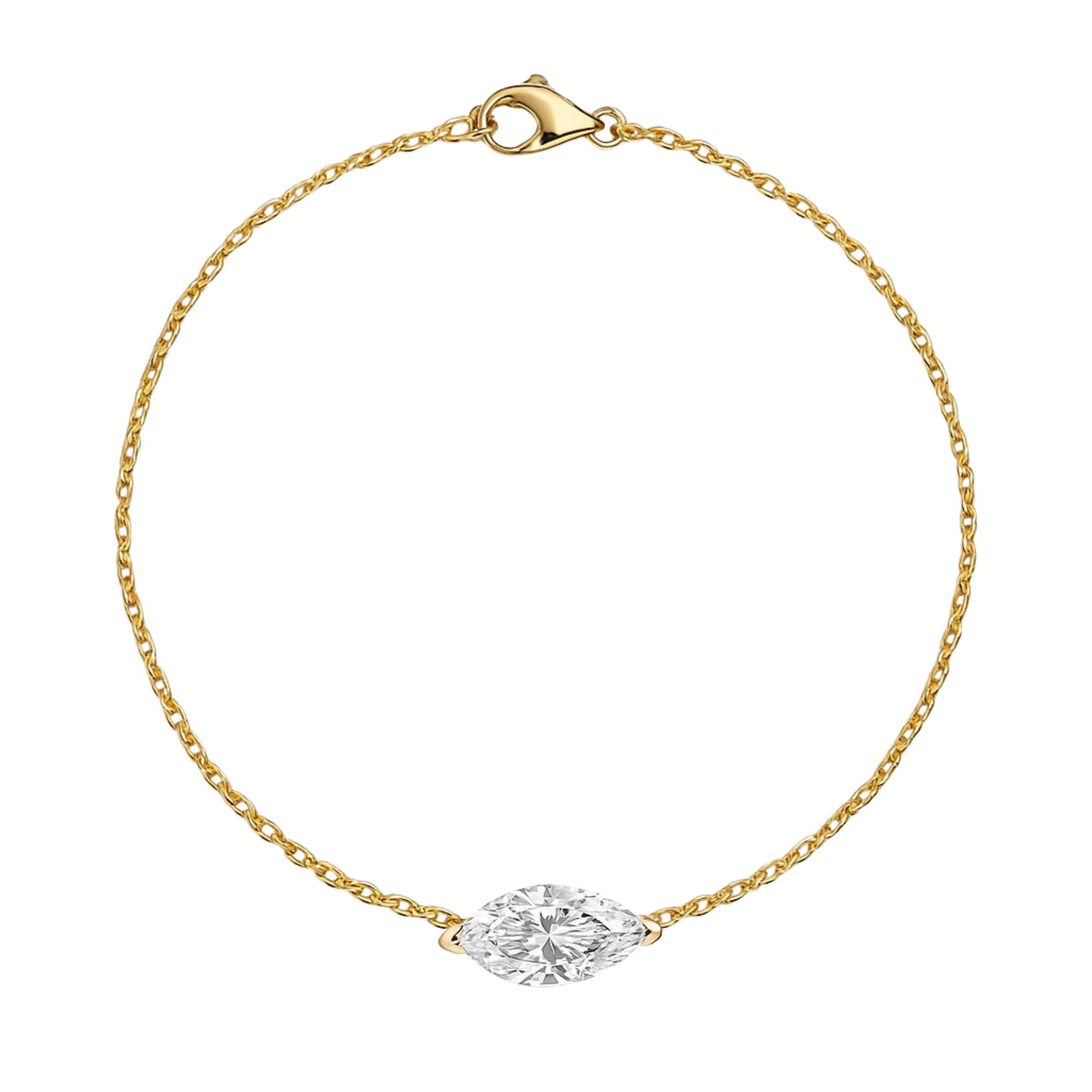 Pulsera de diamantes cultivados en laboratorio con corte marquesa