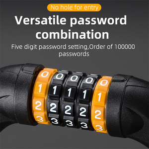 WEST BIKING Vélo 5 Serrures à code haute sécurité Chaîne antivol <span class=keywords><strong>Porte</strong></span> extérieure Moto Cyclisme Serrure robuste - Product Image 3