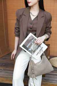 Sac à bandoulière en cuir de qualité supérieure, sacs en daim, sac bandoulière vintage pour femme, sac à l'épaule - Product Image 5