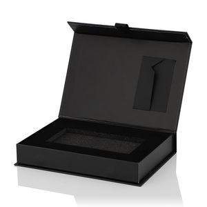 Custom Printing Eco Friendly Black Packaging Magnet Rigid Paper Box with Foam - Product Image 1