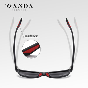 Danda <b>Sunglasses</b> TR90 Polarized UV400 Men's Outdoor Driving Sun Protection Lightweight Black Frame TAC Lens - Product Image 2