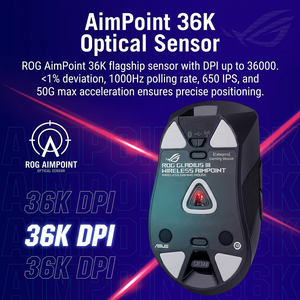 ROG <span class=keywords><strong>เมาส์</strong></span>กล3rd <span class=keywords><strong>ไร้</strong></span><span class=keywords><strong>สาย</strong></span> AP น้ำหนักเบาโหมด Tri-Mode <span class=keywords><strong>เมาส์</strong></span>กลไกที่ออกแบบตามหลักการยศาสตร์มีเซ็นเซอร์36K - Product Image 4