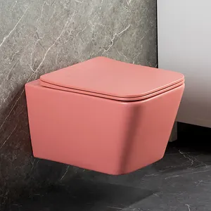 类似欧洲标准的粉色吉博里托壁挂式厕所