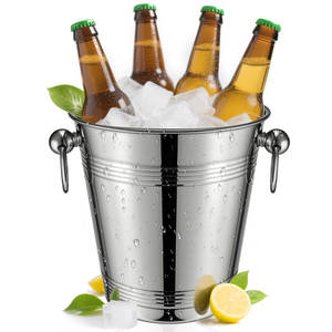 Secchiello per Ghiaccio da 3 Litri, Contenitore per Bevande in Acciaio Inox a Doppia Parete Isolato, Mantiene il Ghiaccio Congelato Più a Lungo per Club, Feste e Bar - Product Image 1