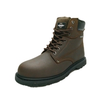 Bottes mi-hautes en cuir véritable certifiées CE, personnalisées en usine, avec embout en acier Goodyear-World
