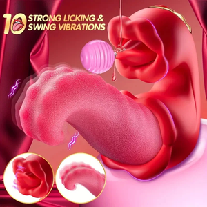 Vibratore Stimolatore Clitorideo a Forma di Lingua Rosa, Strumento Sessuale in Silicone con Controllo App a Distanza per Donne - Product Image 2