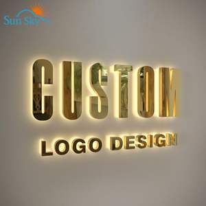 Signes acryliques personnalisés de haute qualité lettre illuminée gravée nom de l'entreprise réception affichage mural pour les bureaux - Product Image 6