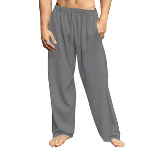 2025, venta al por mayor, pantalones de verano para hombre, algodón transpirable, tela Anden Lin, pantalones deportivos informales holgados de estilo Hip-Hop rectos medios - Product Image 6
