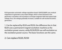 Régulateur de tension automatique (AVR) R230 pour générateur monophasé sans balais – Stabilisateur de tension d'excitation – Carte d'ajustement de tension