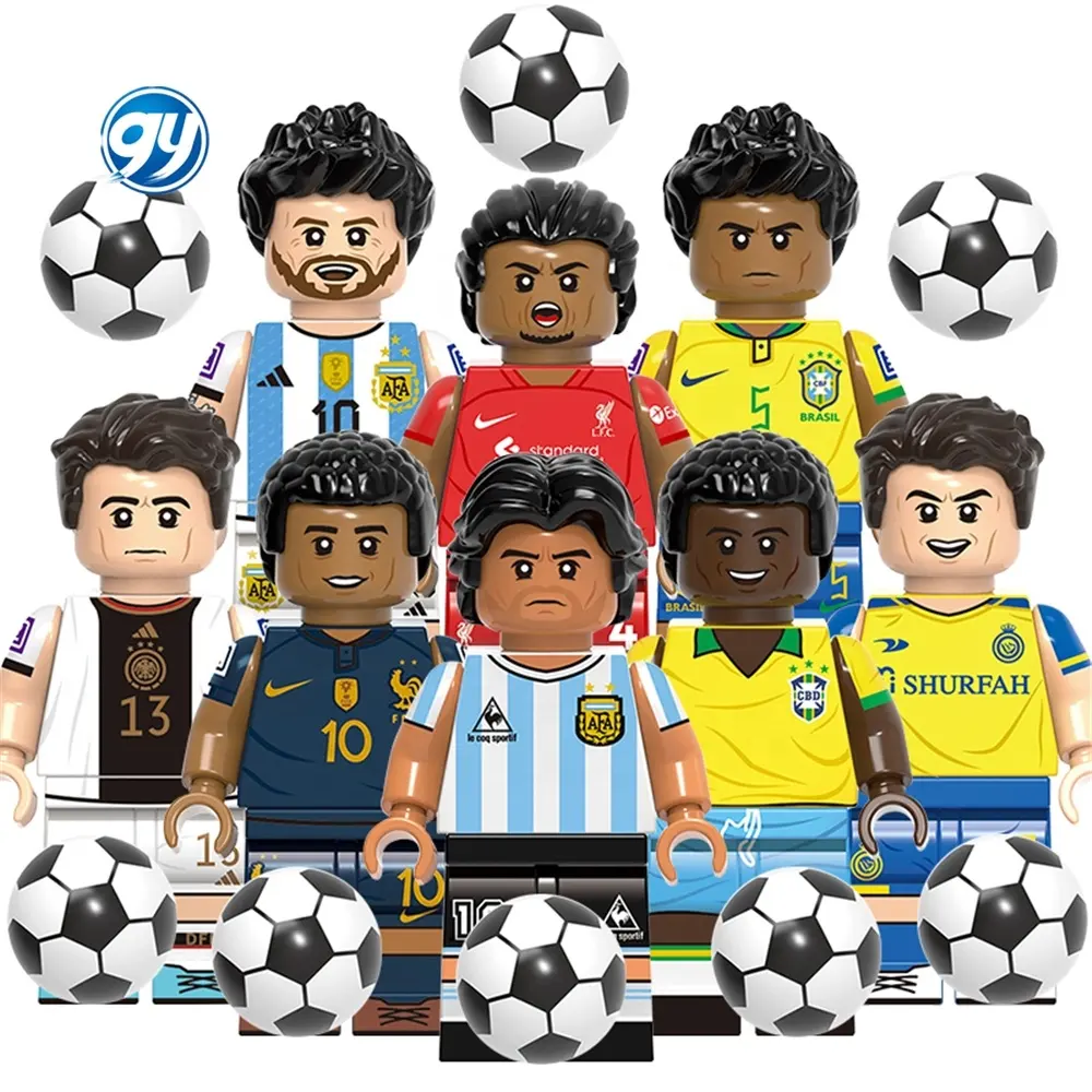 G0112 Pele Messi Mbappe Ronaldo famoso Sport giocatore di calcio persone Mini blocchi di costruzione figura raccogliere giocattolo di plastica Juguete