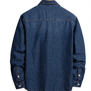 Camisa de mezclilla para hombre, de algodón grueso, manga larga, ajuste cómodo, informal, con botones, para todas las estaciones - Product Image 2