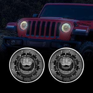 Phare LED Galaxy 7 pouces avec démarrage dynamique, DRL <span class=keywords><strong>blanc</strong></span>, <span class=keywords><strong>clignotant</strong></span> ambre, projecteur pour Wrangler JK Land Rover Defender - Product Image 1